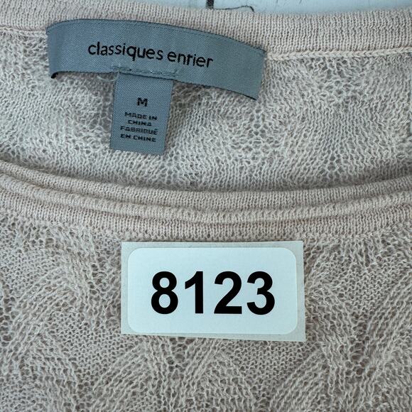 Classiques Entier Pink Hush Cashmere Textured Knit Sweater Pullover Size Medium - Picture 12 of 12